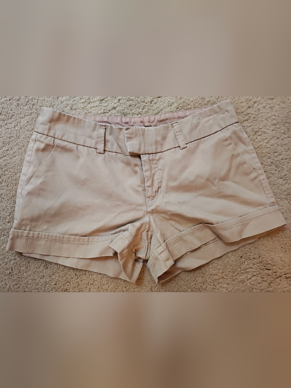 Vintage Arden B Tan Low Rise Mini Shorts.